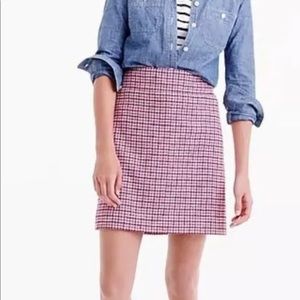 J. Crew Wine Pink Plaid A- Line Skirt